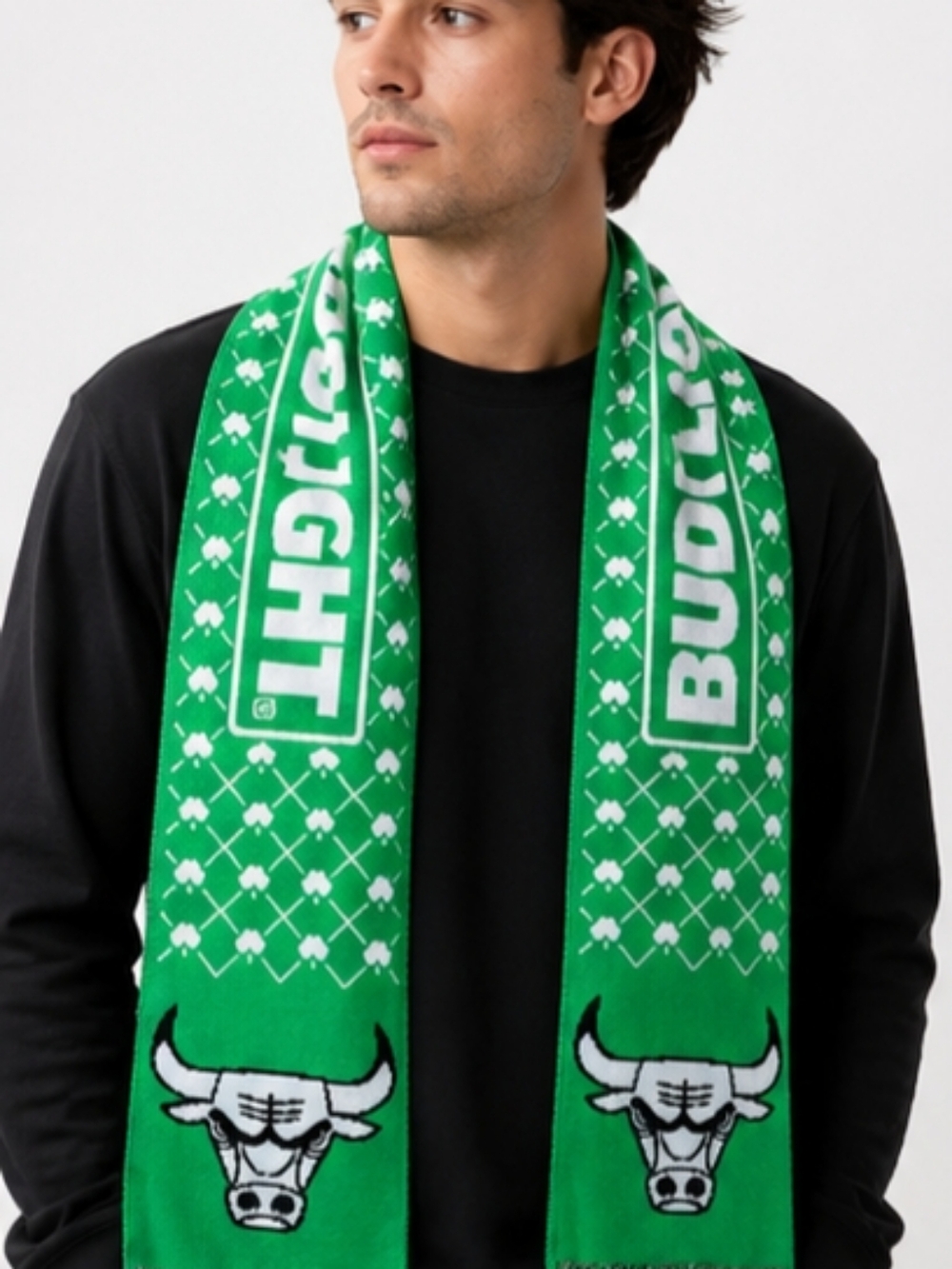 Chicago Bulls St. Patrick’s Day Scarf | Green Bud Light Promo | NBA Fan Gear